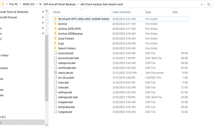 eMclient Folder That Doesnt Work