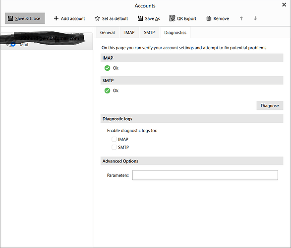 eM email client syays OK, but it still erros out on receiving mail