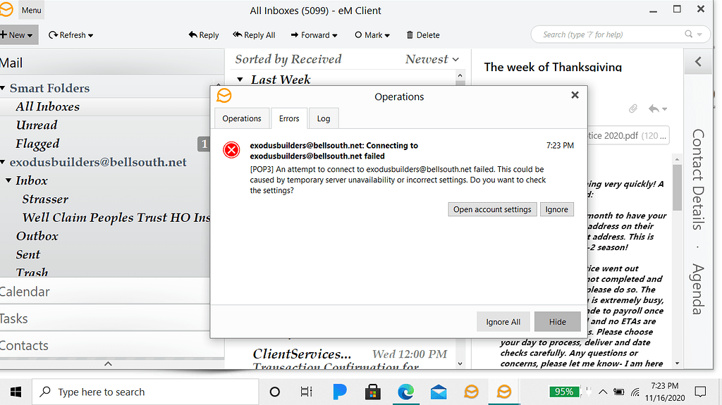 em email client cannot connect using smtp 586