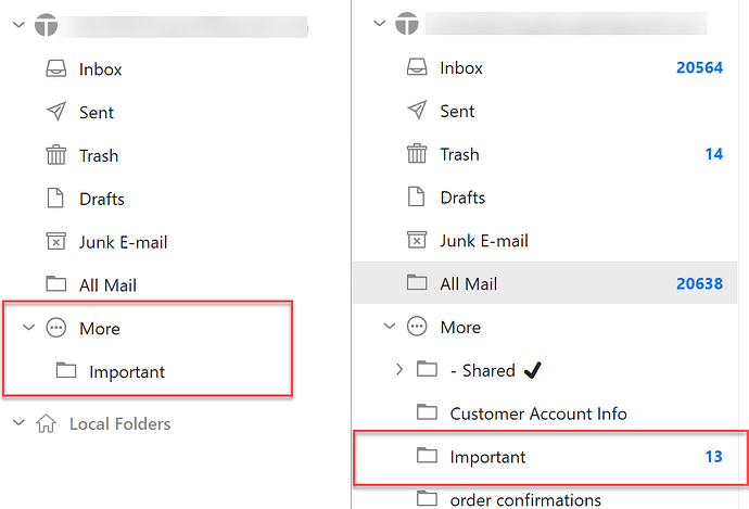 eMclient - same IMPORTANT behavior in other gmail accounts