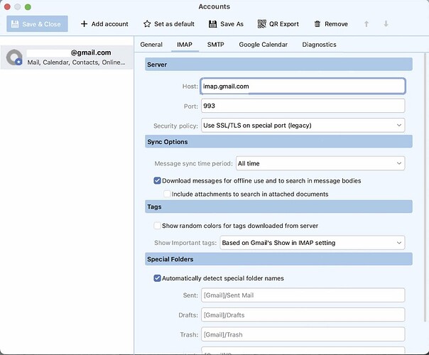 IMAP Settings
