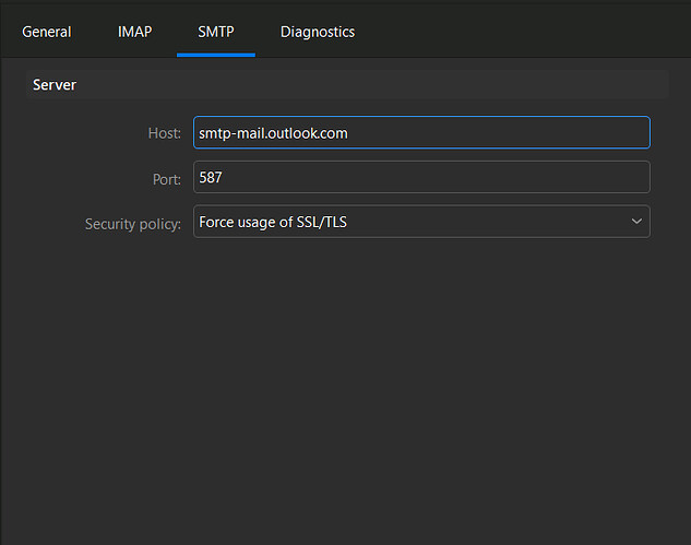 smtp settings