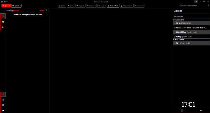 eM Client Agenda View