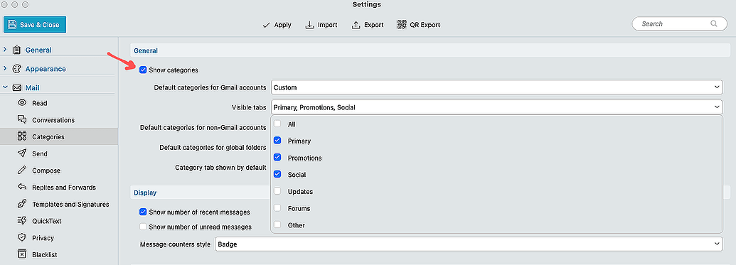Customizing Mail Categories in Em Client v10+ - Feature request - eM Client