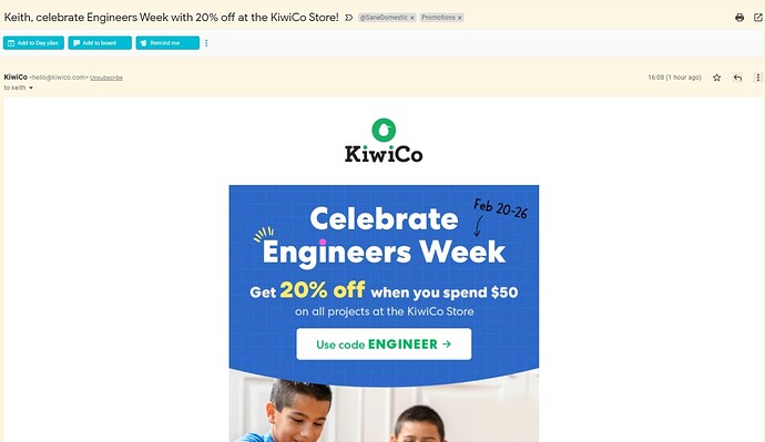 KiwiCo in GMail web