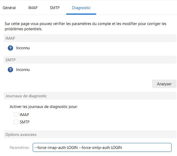 eM Client - OVH - Diagnostic settings