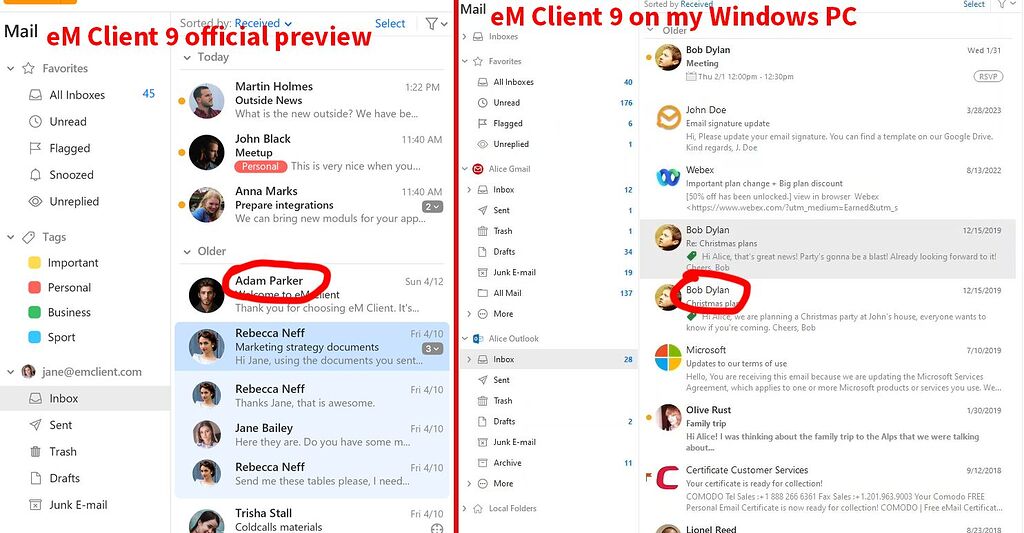 Bold sender names in message list for better readability - Feature ...