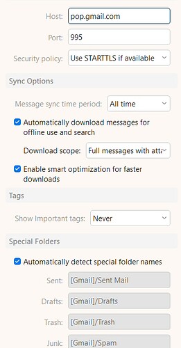 eM Client POP Setup Screen Shot