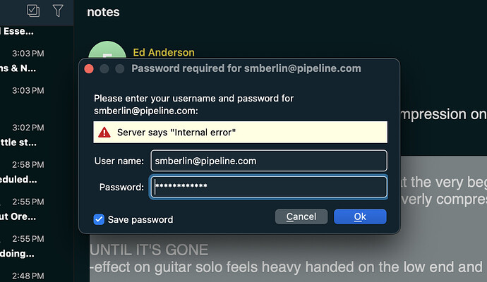 em error
