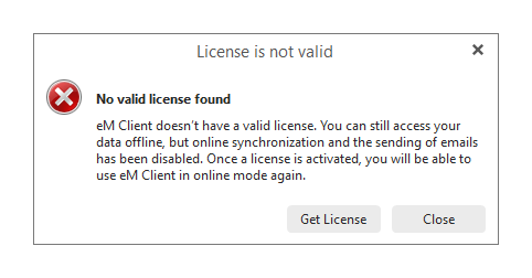 em client license problem