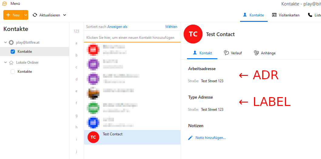 Contacts won't display address in column when VCard uses ...