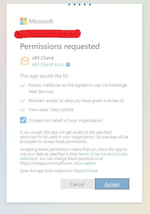 Chrome Page Glassed: O365 Setup - Initial setup - eM Client