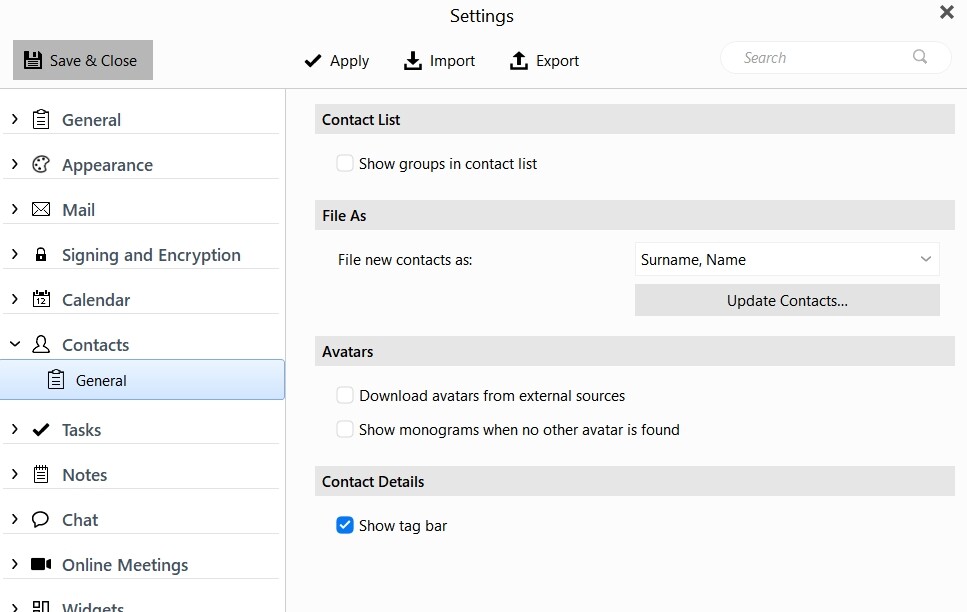 Avatars and contact groups clogging up Contacts - unable to remove - eM ...