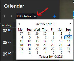 Em client calendar on right side em client contact