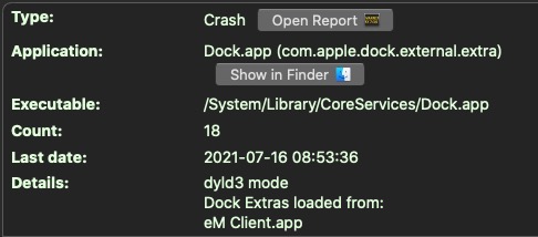 eM Client Dock Extras