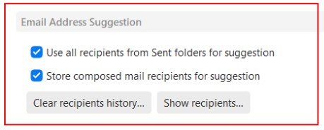 email suggestions