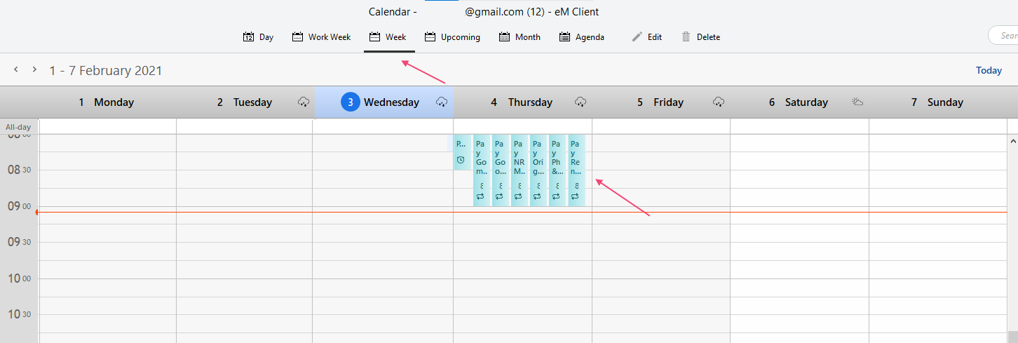 Em client calendar display week numbers wordpress and cyberduck