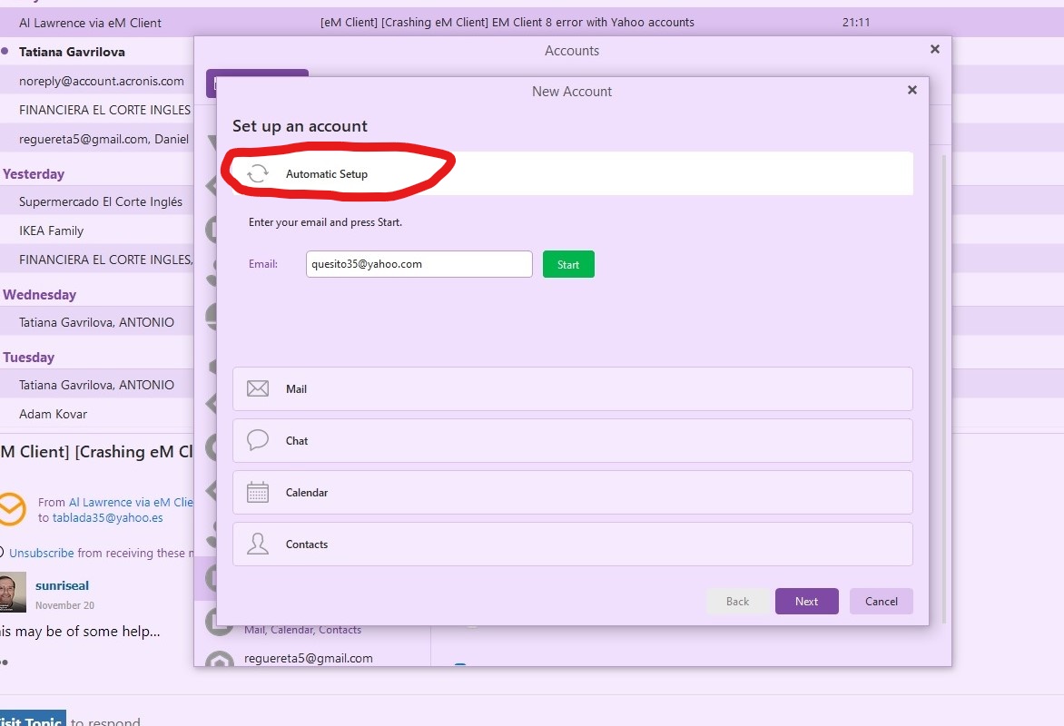 Em client yahoo mail server says unauthorized download zoom application