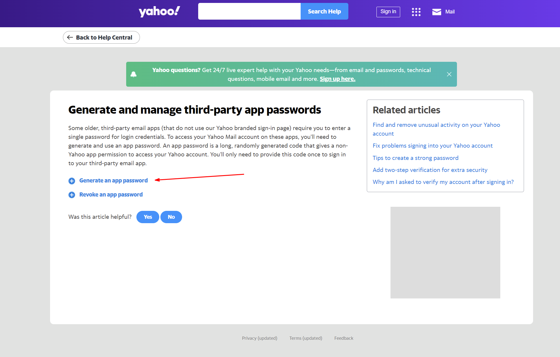 Signin Your Yahoo Account without Password