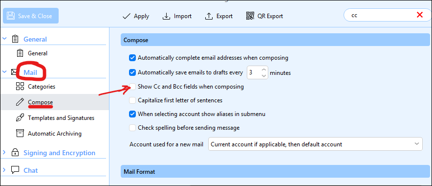 Compose window shortcuts - CC and BCC - Feature request - eM Client
